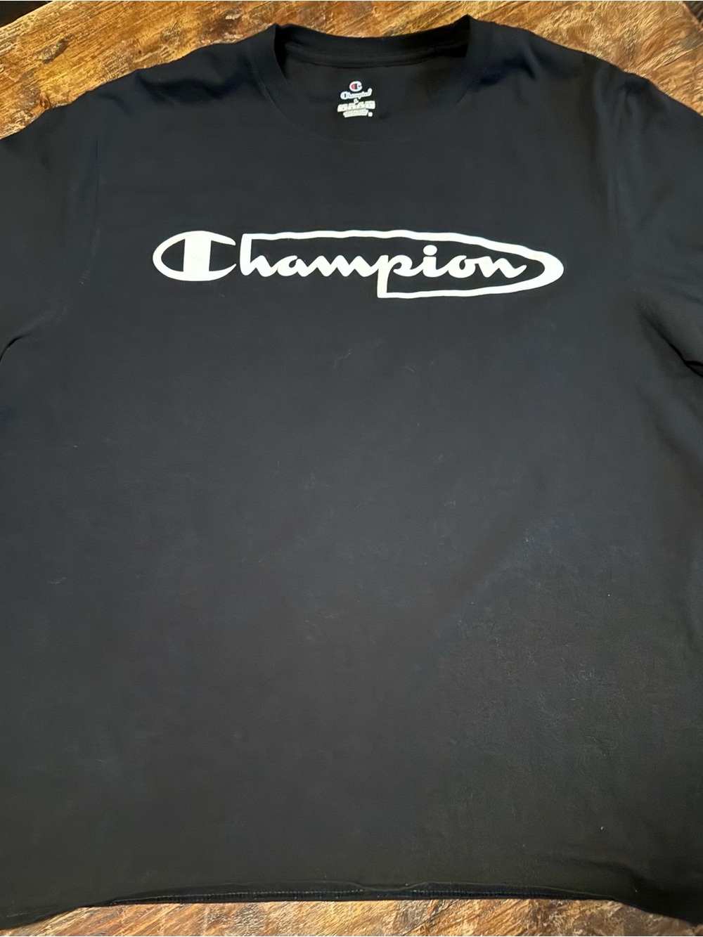 Champion Black T-Shirt with White Logo